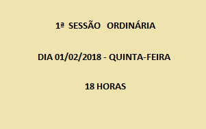 1ª SESSÃO ORDINÁRIA