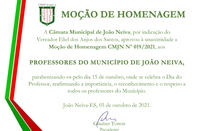 Câmara aprova Moção de Homenagem aos Professores de João Neiva